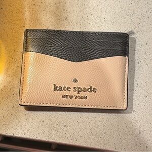 Kate Spade Black and Beige Card Holder